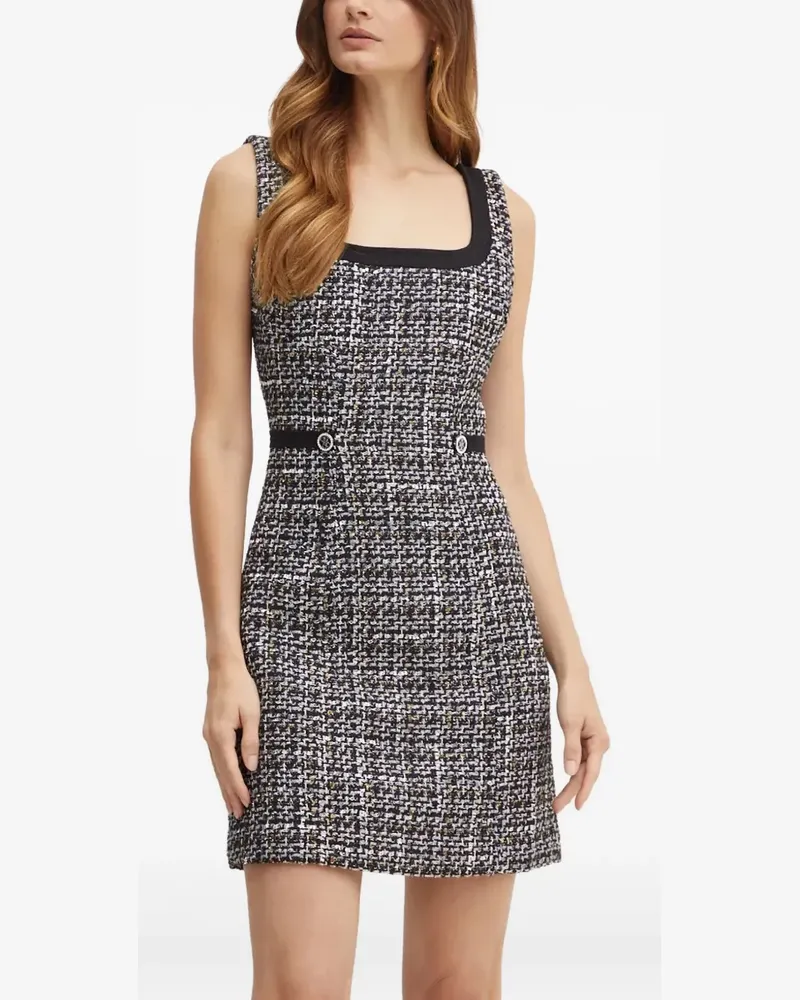 Guess square-neck button mini dress - Schwarz Schwarz