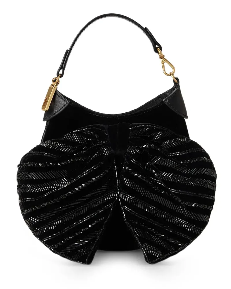 Ralph Lauren Schultertasche mit Perlen und Schleife - Schwarz Schwarz