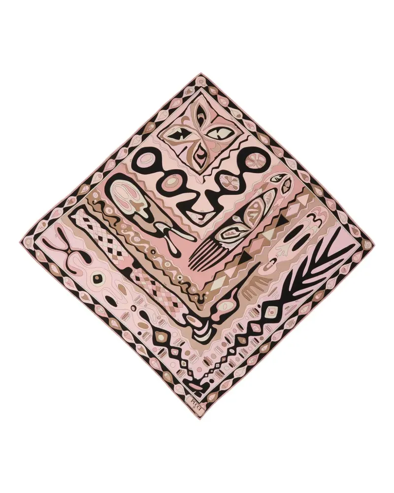 Emilio Pucci Gestreifter Seidenschal - Rosa Rosa