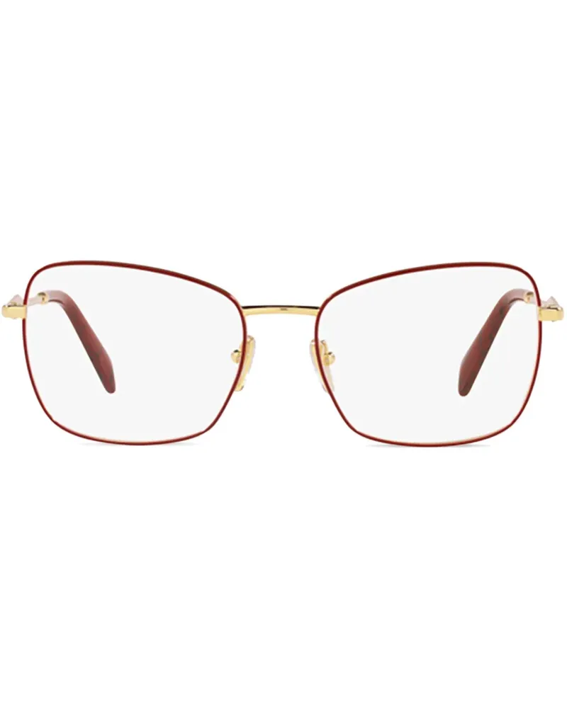 Prada Brille mit eckigem Gestell - Rot Rot