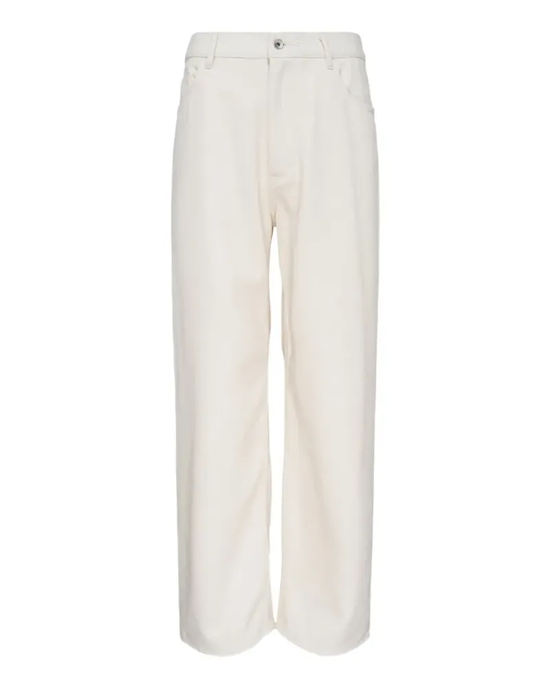 AURALEE wide-leg silk trousers - Nude Nude