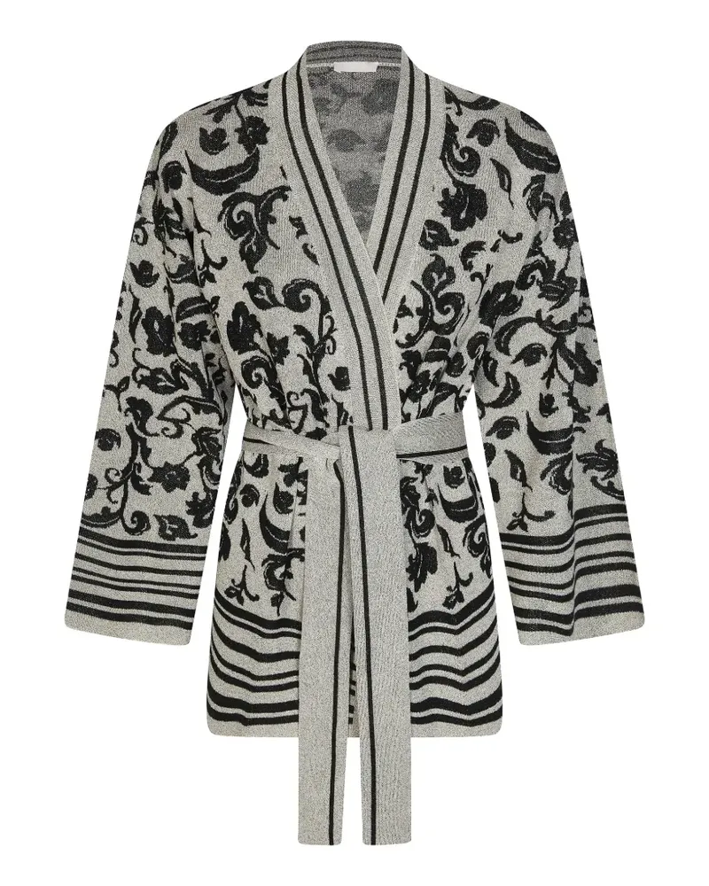 Liu Jo floral stripe cardigan - Grau Grau