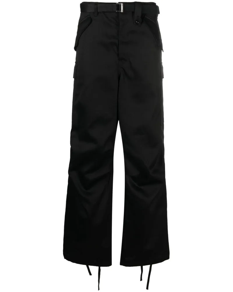 Sacai Cargohose mit geradem Bein - Schwarz Schwarz