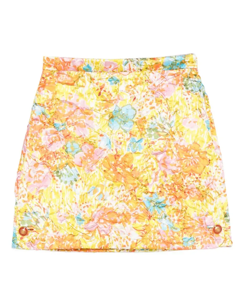 Versace Minirock mit Blumenprint - Gelb Gelb