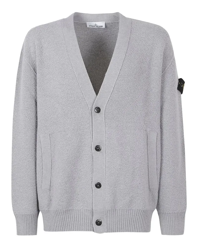 Stone Island 5100010 lockerer RWS Cardigan mit V-Ausschnitt und Taschen - Grau Grau