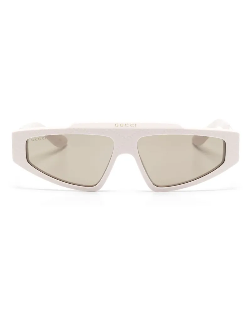 Gucci Sonnenbrille im Biker-Look - Weiß Weiß
