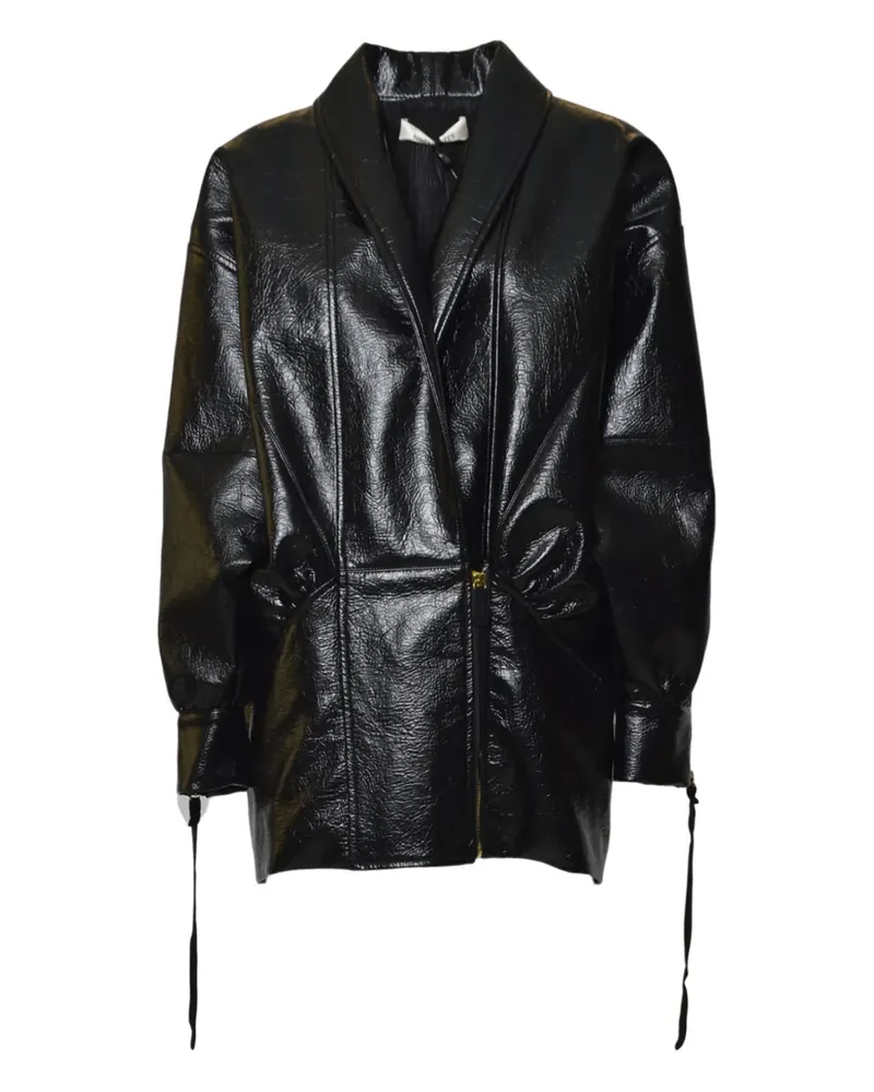 NINEMINUTES The Virgo Buffalo Mantel aus Faux-Leder - Schwarz Schwarz