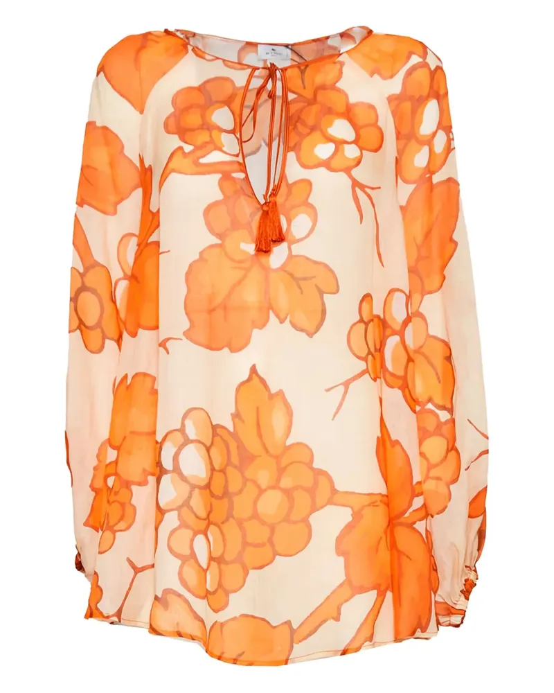 Etro Bluse mit Blumen-Print - Orange Orange