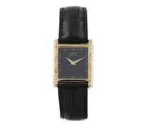 1980s Armbanduhr mit eckigem Gehäuse 29 mm - Schwarz