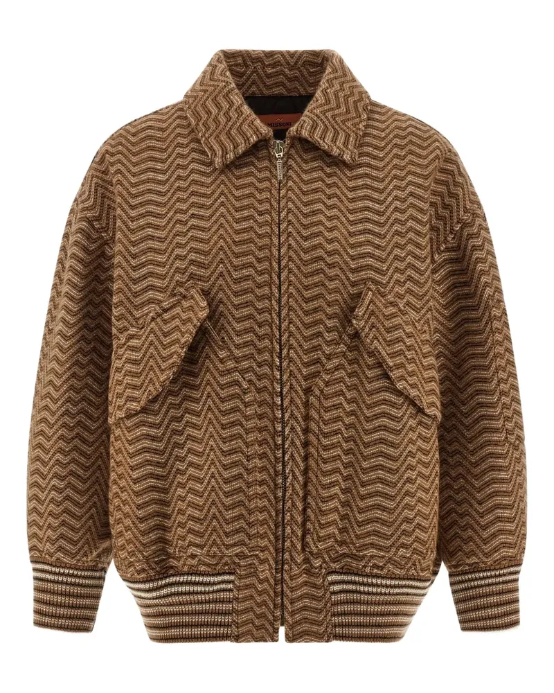 Missoni chevron-pattern bomber jacket - Braun Braun