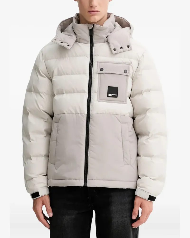 Karl Lagerfeld Utility hooded patch-pocket jacket - Nude Nude