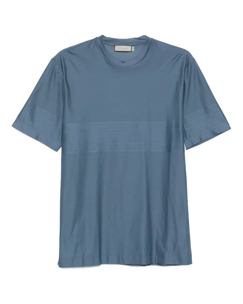 Canali T-Shirt aus Baumwolljersey - Blau Blau
