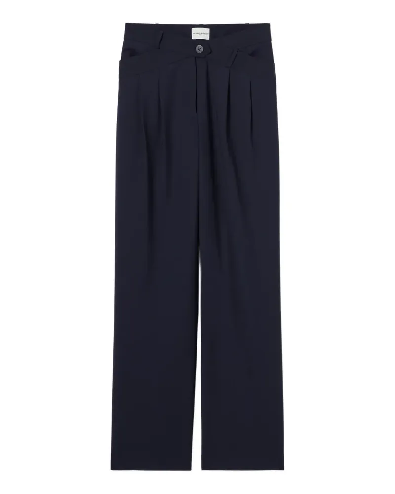 Claudie Pierlot Straight-Leg-Hose mit Falten - Blau Blau