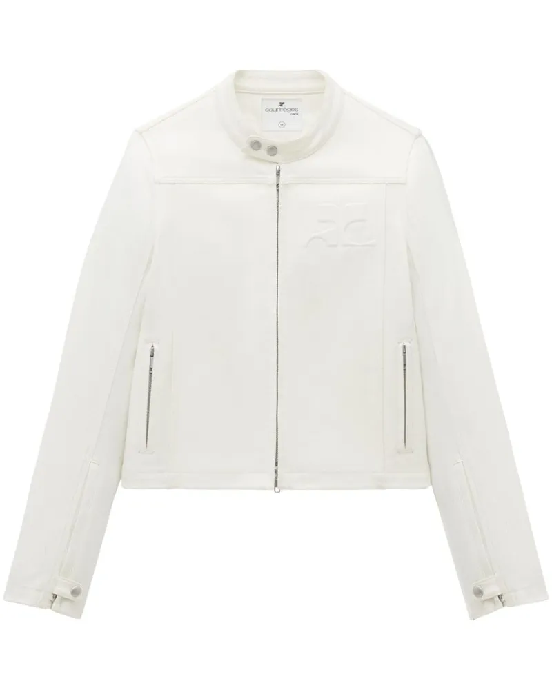 Courrèges Iconic Bikerjacke - Weiß Weiß