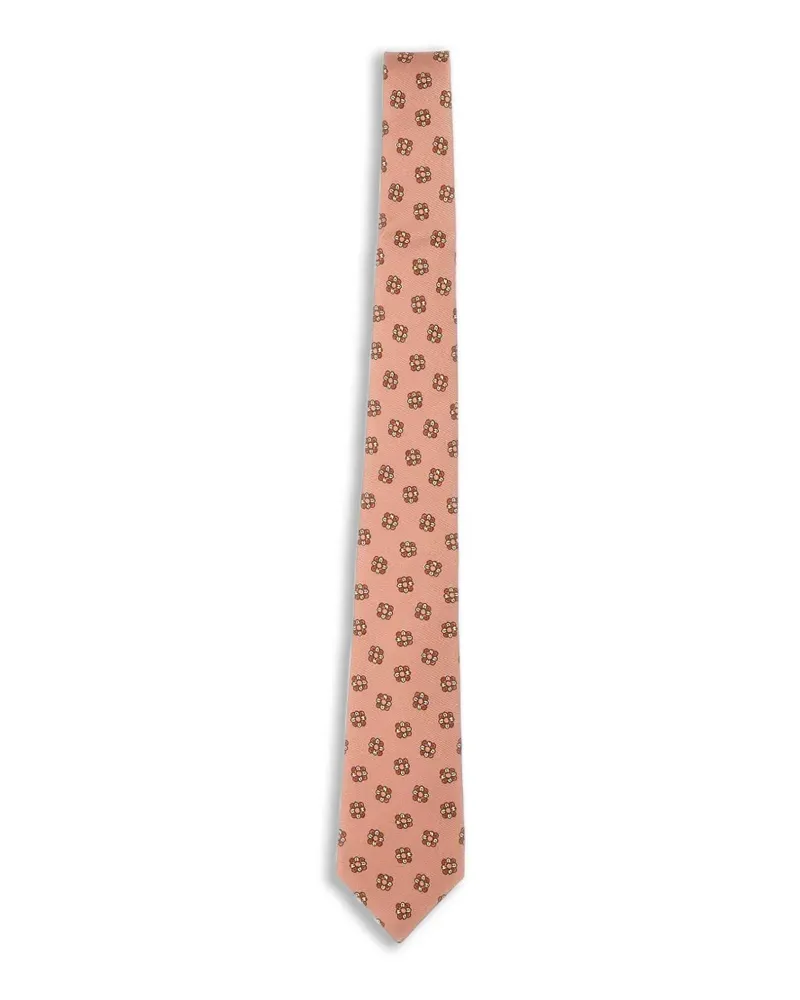 Kiton Seidenkrawatte mit Blumenmuster - Rosa Rosa
