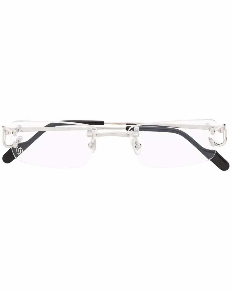 Cartier Rahmenlose Brille mit eckigem Gestell - Silber Silber