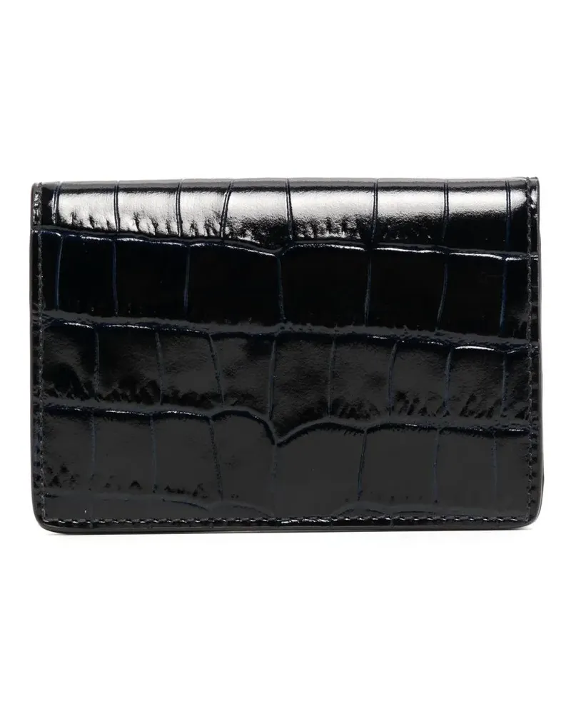 Smythson Kartenetui mit Kroko-Optik - Schwarz Schwarz