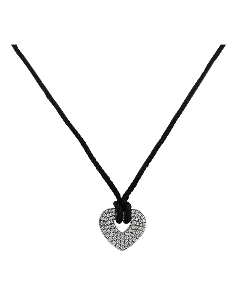 POIRAY 2000s Secret Weißgoldhalskette mit Diamant - Silber Silber