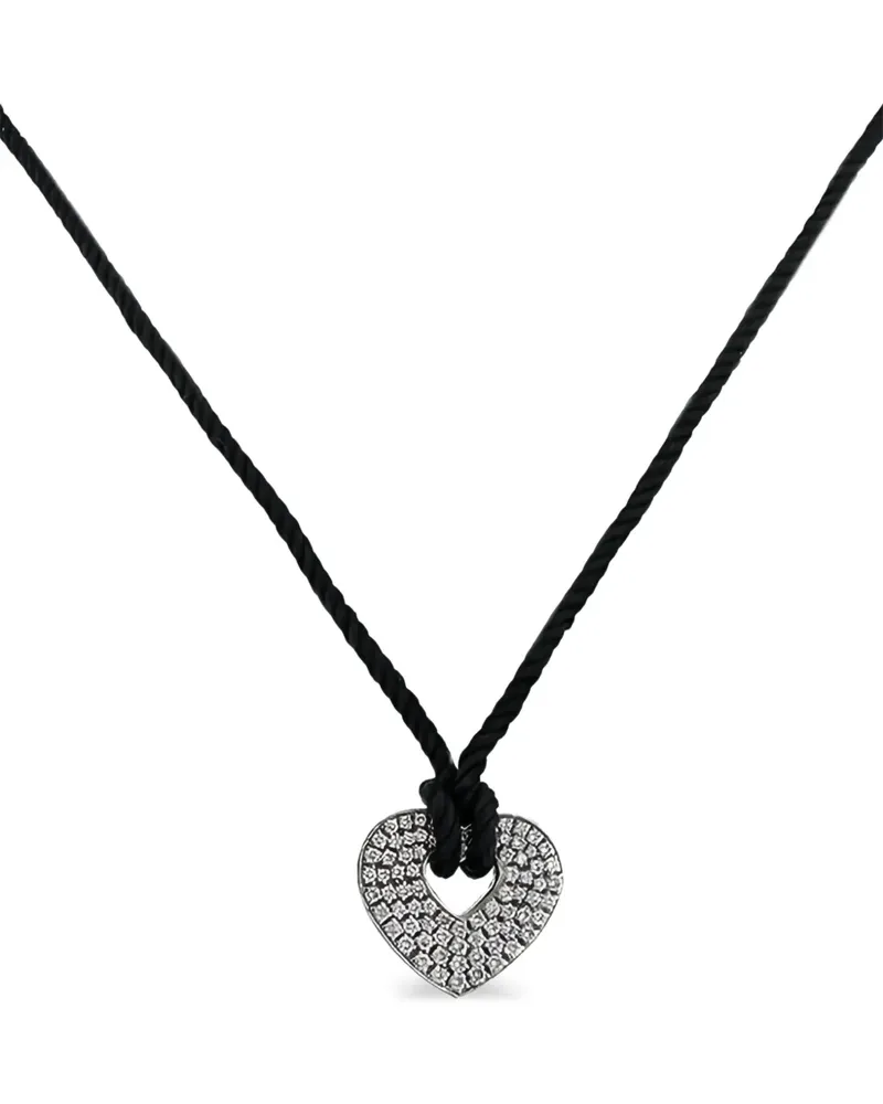 POIRAY 2000s Secret Weißgoldhalskette mit Diamant - Silber Silber
