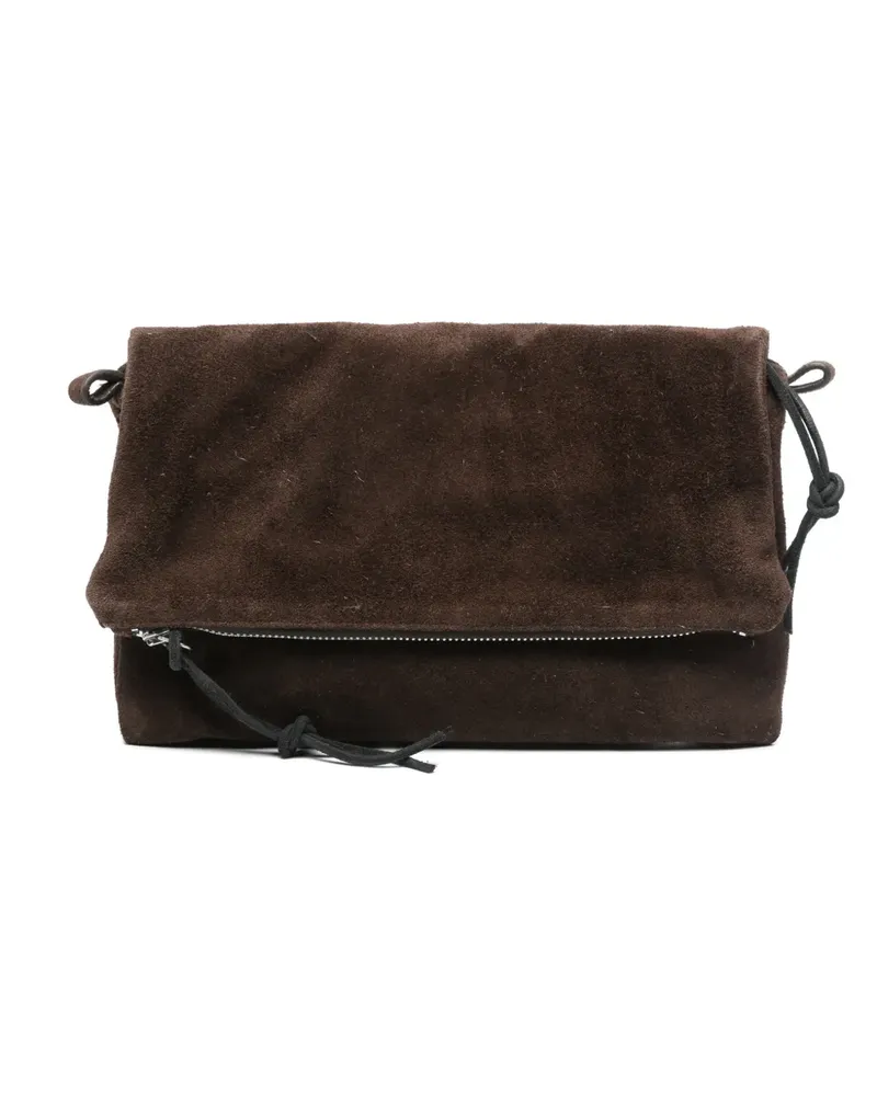 Our Legacy Necessity suede zip messenger bag - Braun Braun