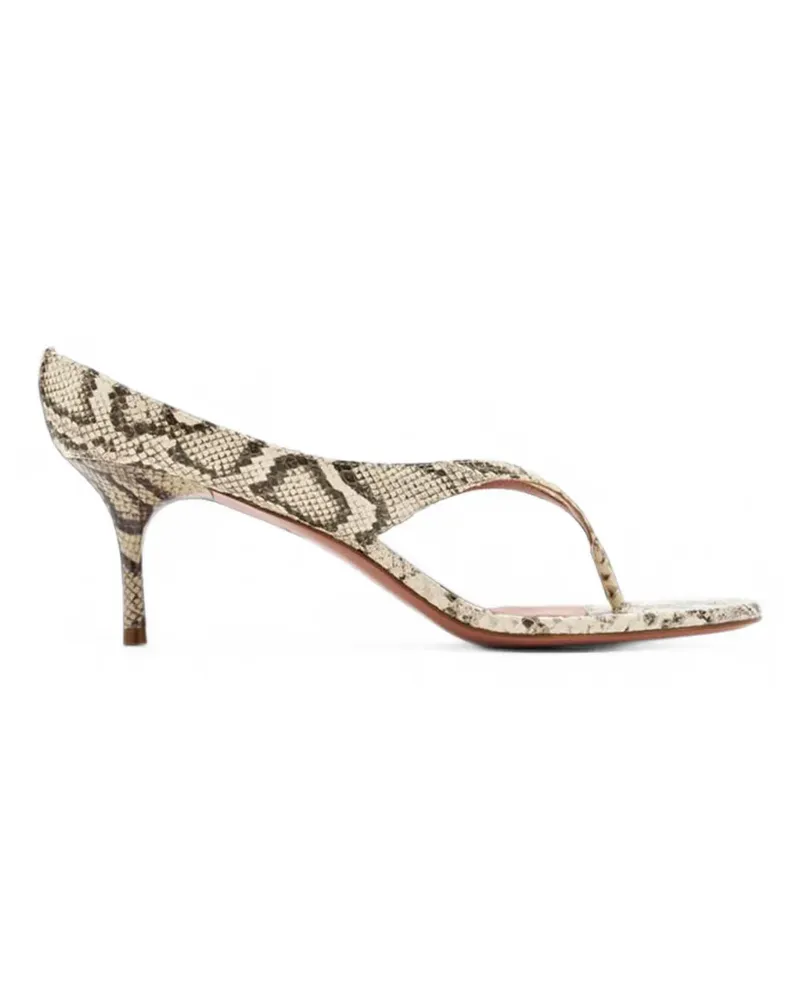 Amina Muaddi Alexandra Sandalen mit Schlangenprint - Nude Nude