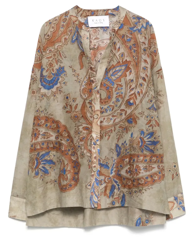 Kaos Hemd mit Paisley-Print - Grün Grün