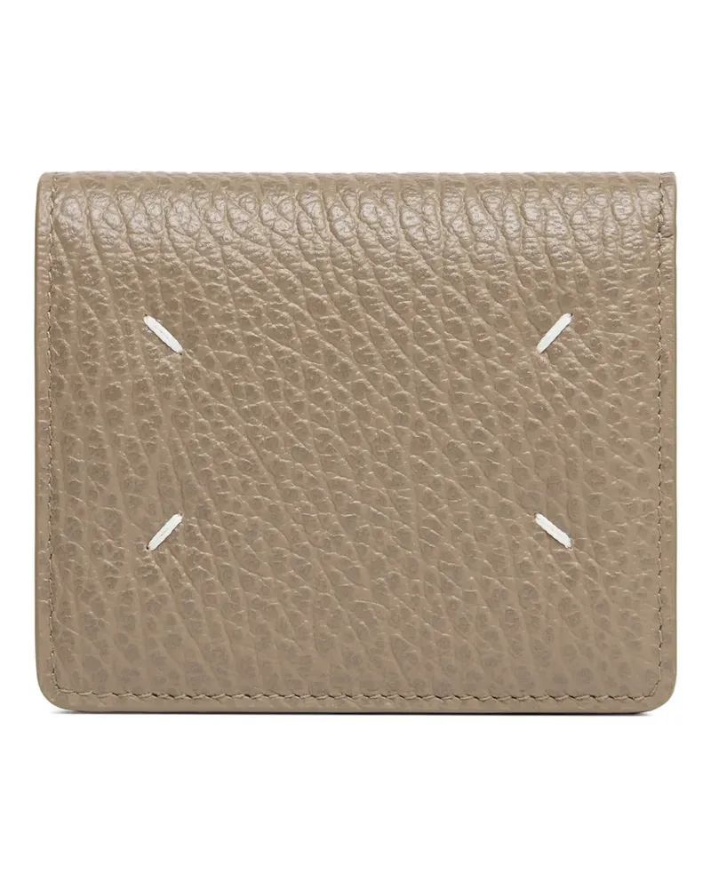 Maison Margiela Four Stitches Portemonnaie aus strukturiertem Leder - Braun Braun