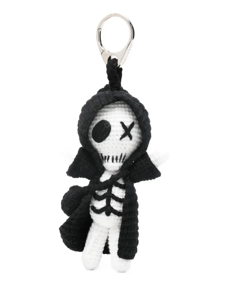 Alexander McQueen The Doll Sid skeleton charm keyring - Weiß Weiß