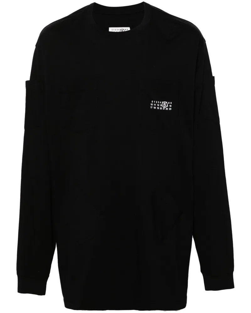 Maison Margiela T-Shirt mit Nummern-Motiv - Schwarz Schwarz