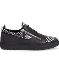 Giuseppe Zanotti Frankie Sneakers mit Karomuster Silber