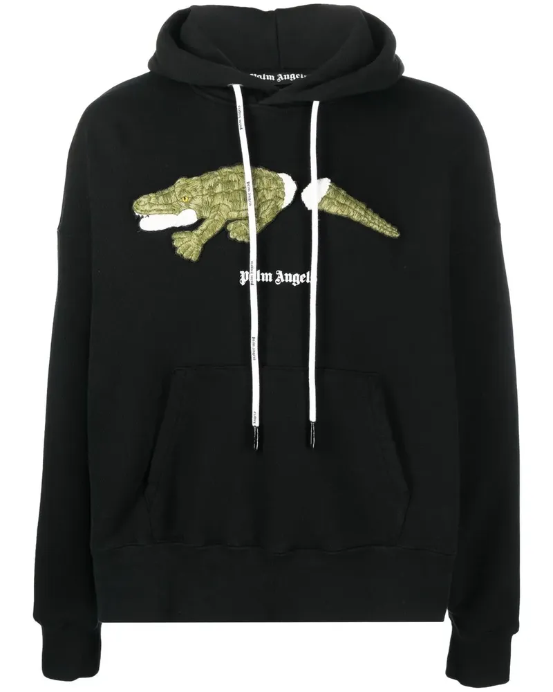 Palm Angels Hoodie mit Kroko-Print - Schwarz Schwarz