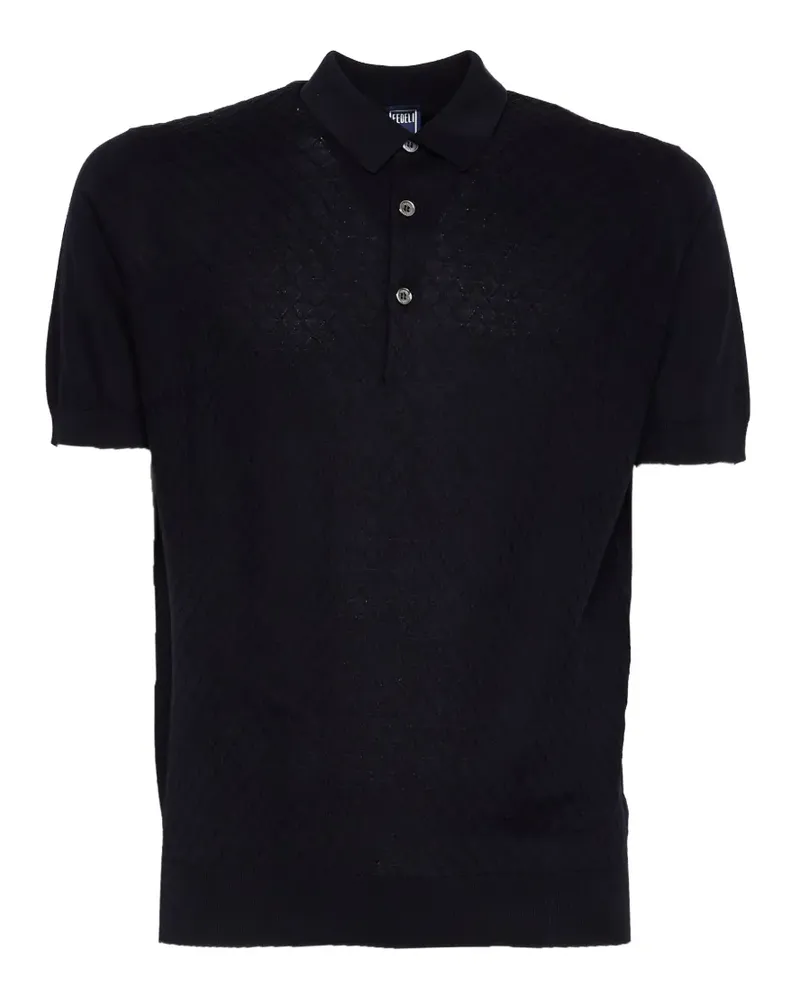 Fedeli Gabriel Giza buttoned classic collar polo shirt - Blau Blau