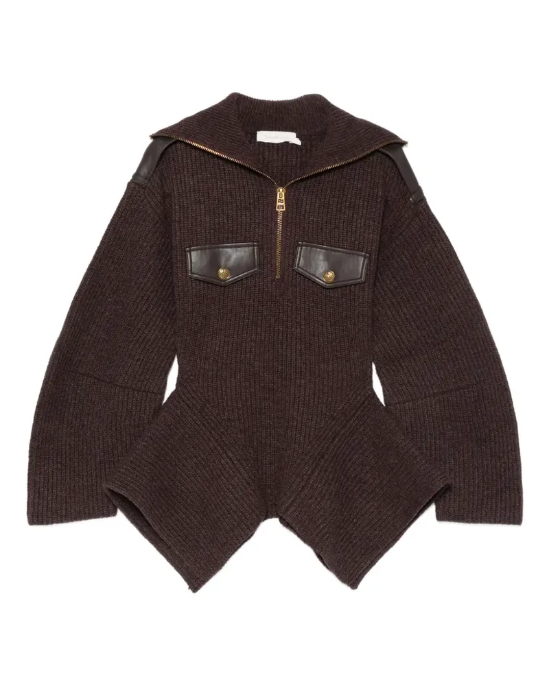 Zimmermann Gerippter Pullover mit Einsätzen - Braun Braun