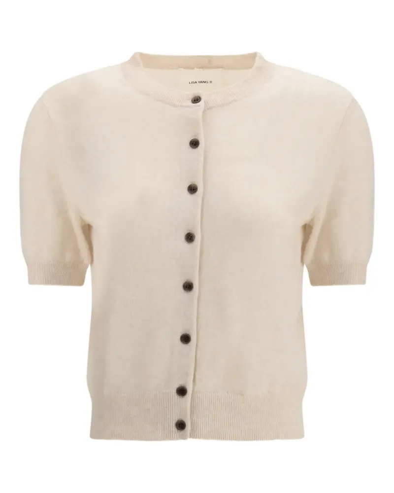 Lisa Yang Marene button cashmere cardigan - Nude Nude