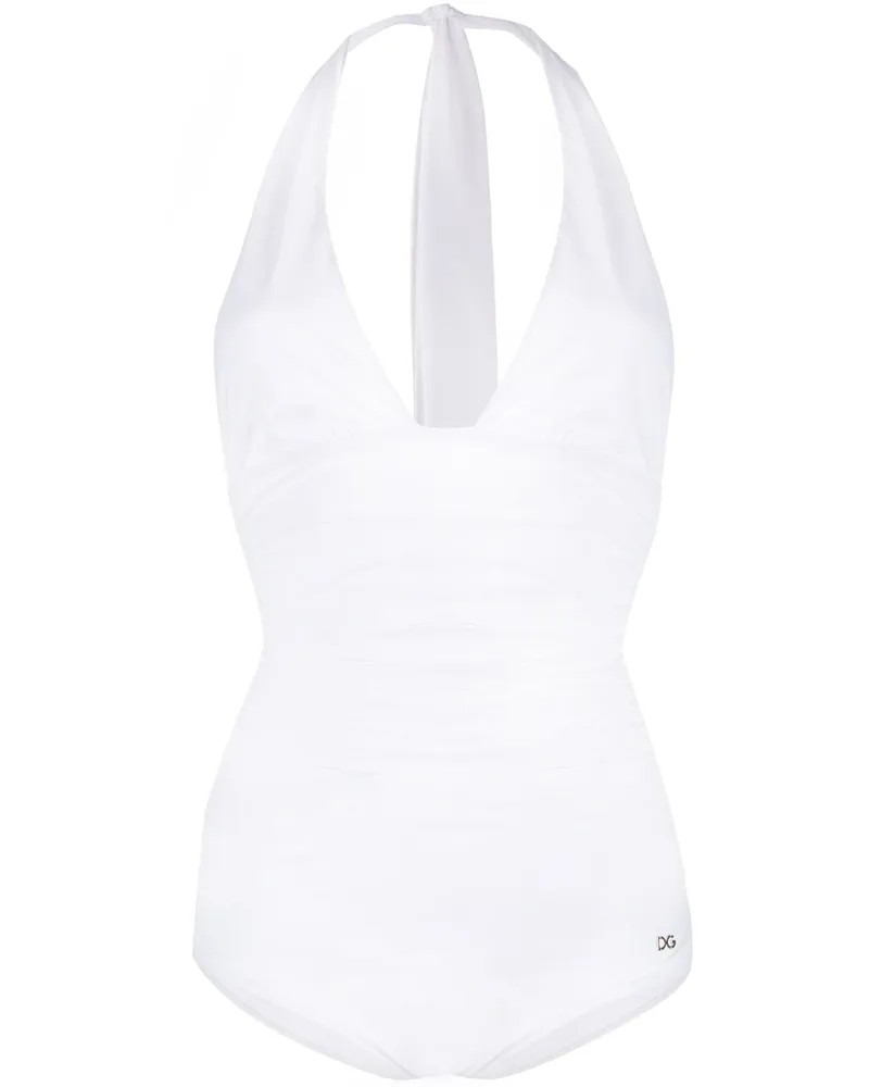 Dolce & Gabbana Neckholder-Badeanzug - Weiß Weiß