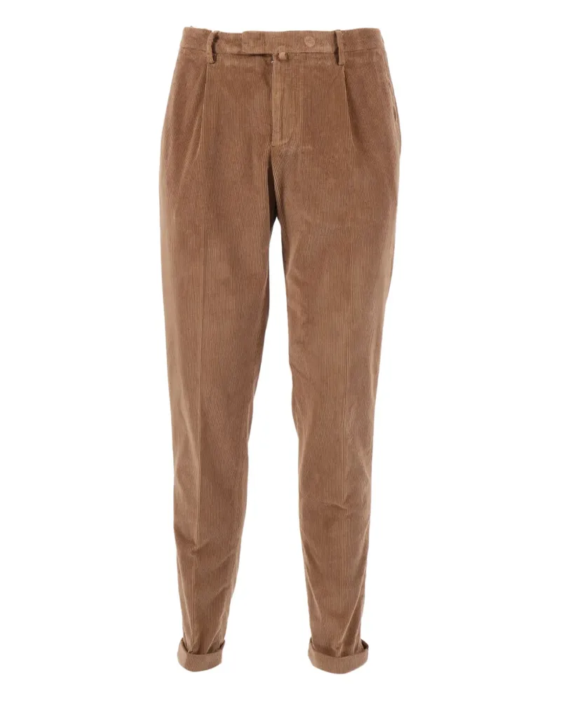 Briglia 1949 corduroy cuffed trousers - Braun Braun