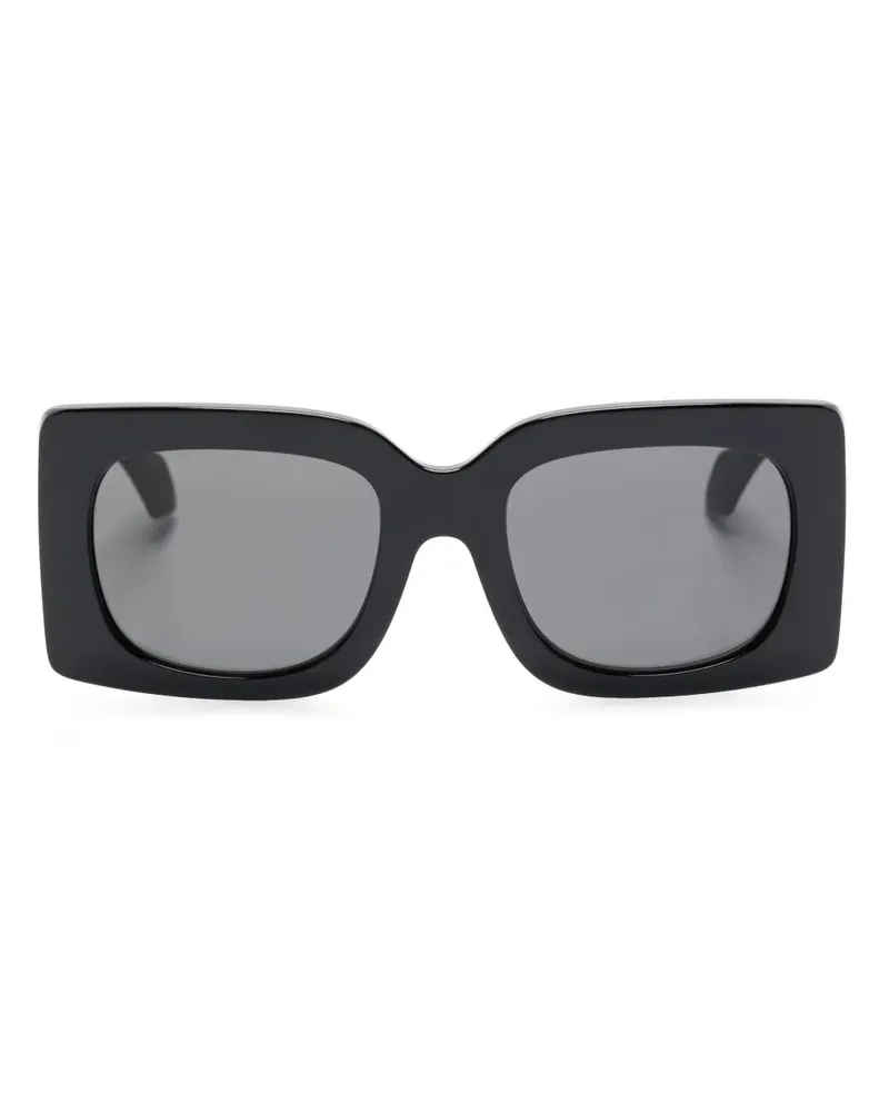 Versace Sonnenbrille mit eckigem Gestell - Schwarz Schwarz