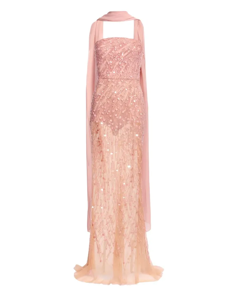 Elie Saab bead-embroidered strapless maxi dress - Rosa Rosa