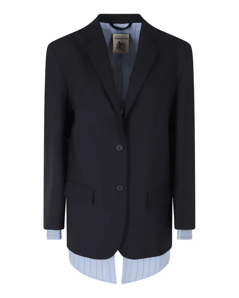 Semicouture Deana layered-detail single-breasted blazer - Schwarz Schwarz