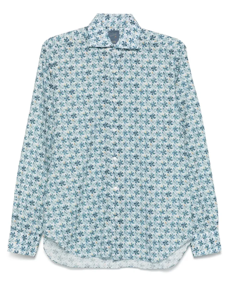 BARBA Hemd mit Blumen-Print - Blau Blau