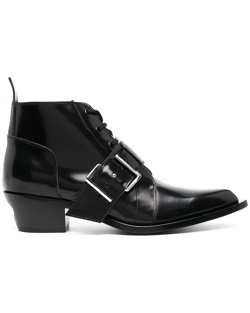 OFF-WHITE Schnürstiefel mit Schnallendetail - Schwarz Schwarz