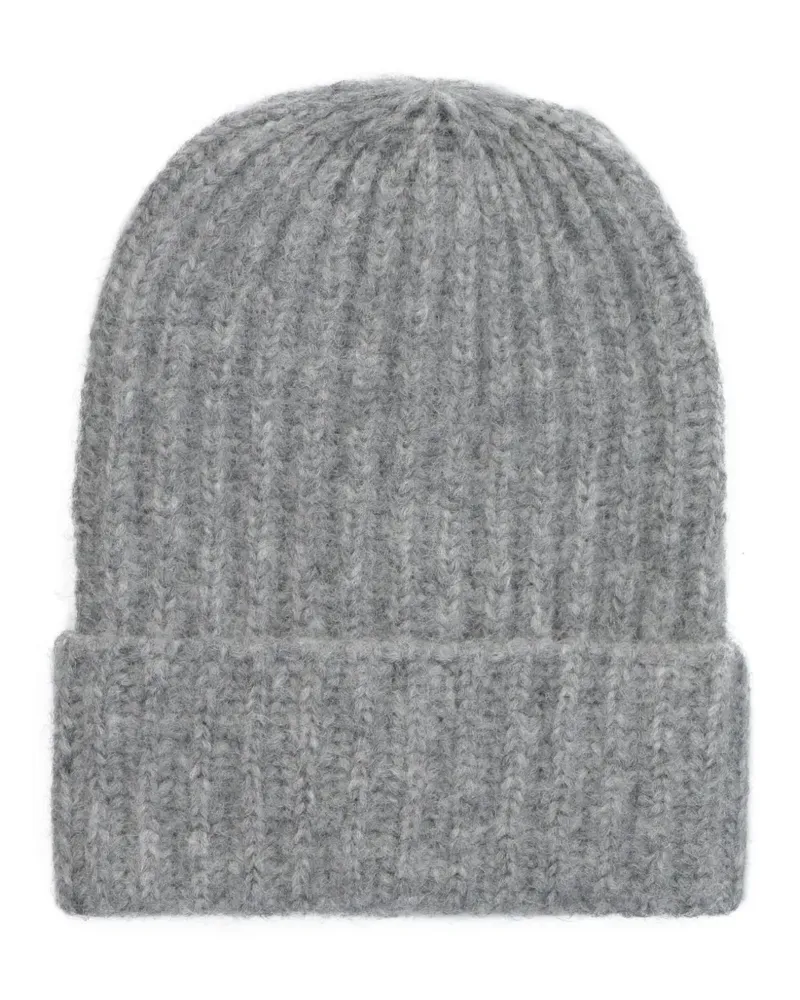 Malo Gerippte Beanie - Grau Grau