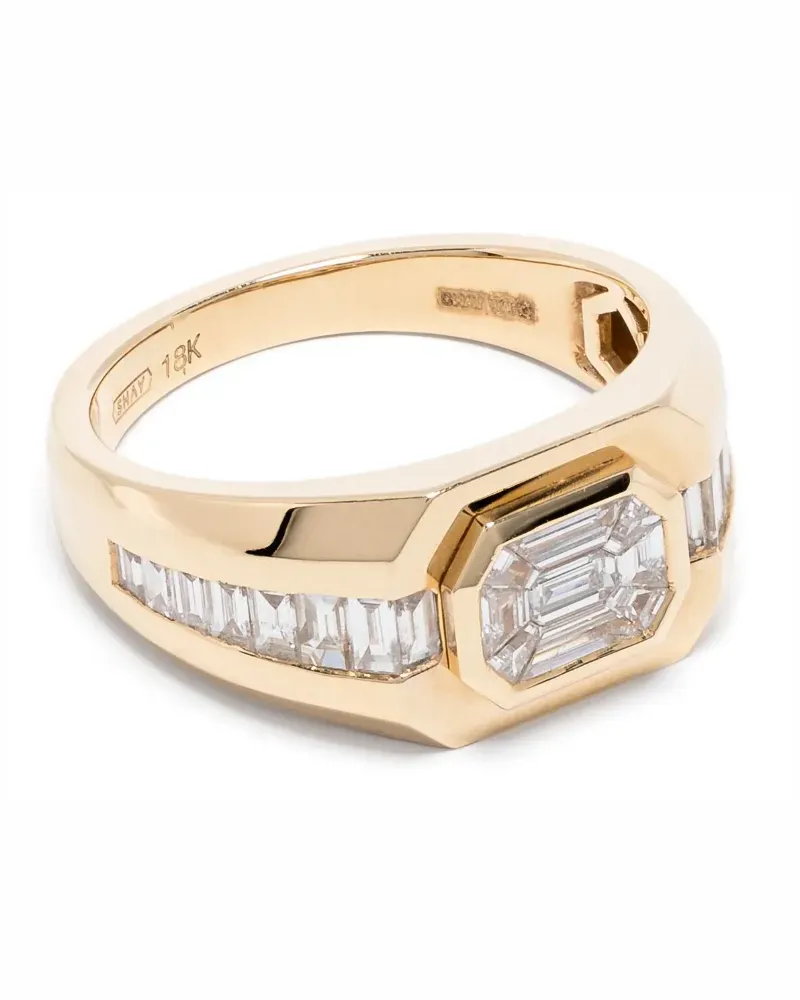 SHAY 18kt Illusion Gelbgold-Siegelring mit Diamanten Gold