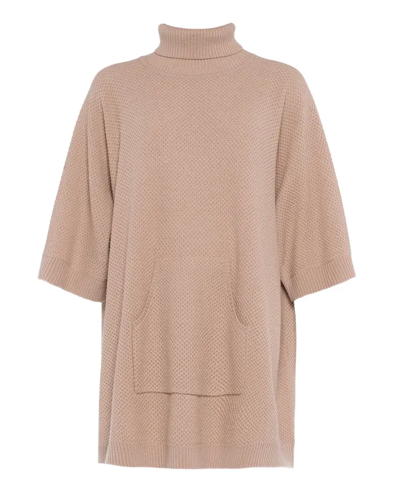 Eres Matin Rollkragenpullover mit Waffelstrick-Muster - Nude Nude