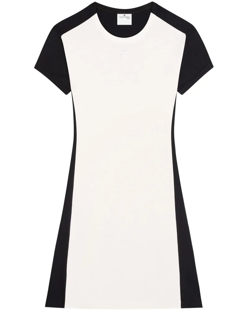Courrèges Minikleid mit Kontrastdetails - Schwarz Schwarz