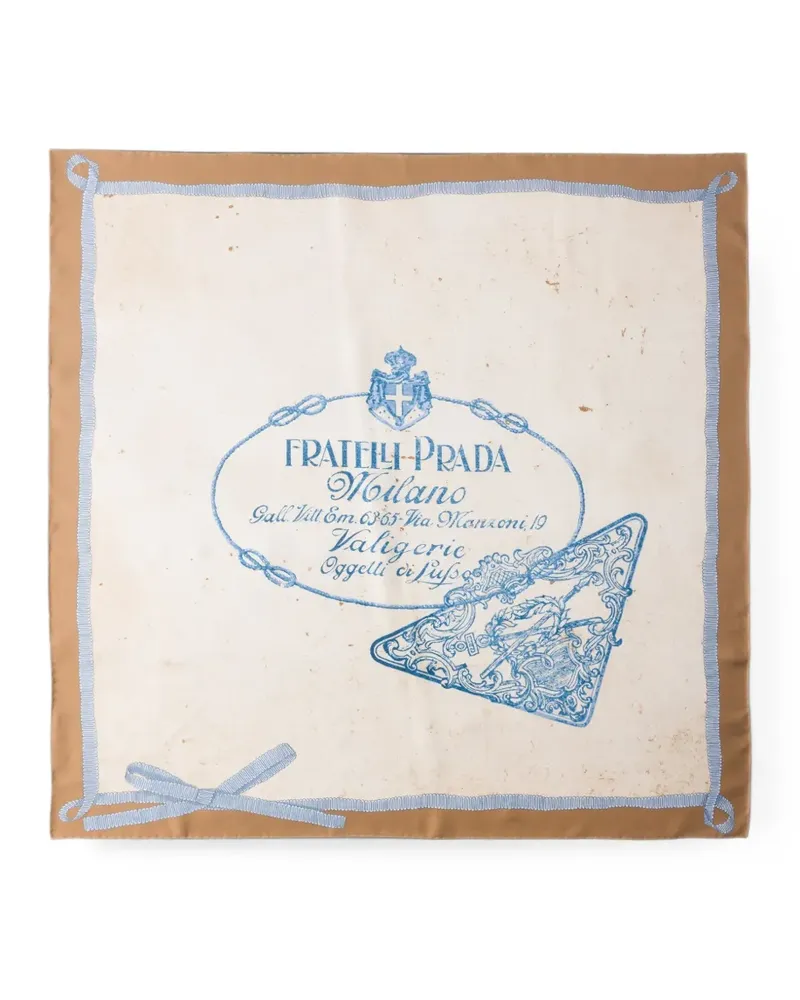 Prada Seidentwill-Schal mit Print 90 - Nude Nude