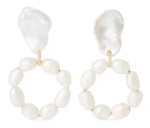 14kt yellow  freshwater pearl earrings