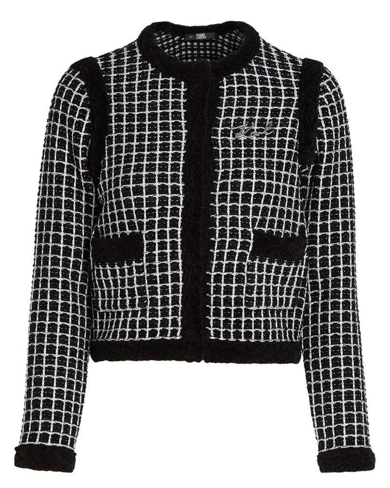 Karl Lagerfeld Cardigan mit Logo-Schild - Schwarz Schwarz