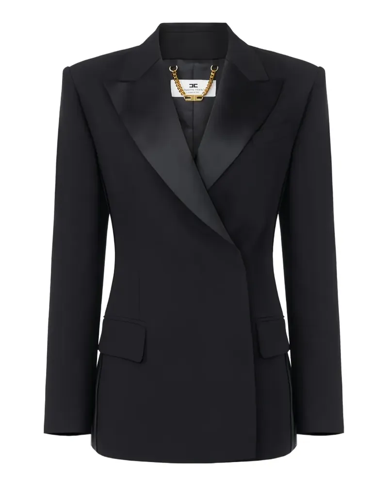 Elisabetta Franchi satin-lapels double-breasted blazer - Schwarz Schwarz