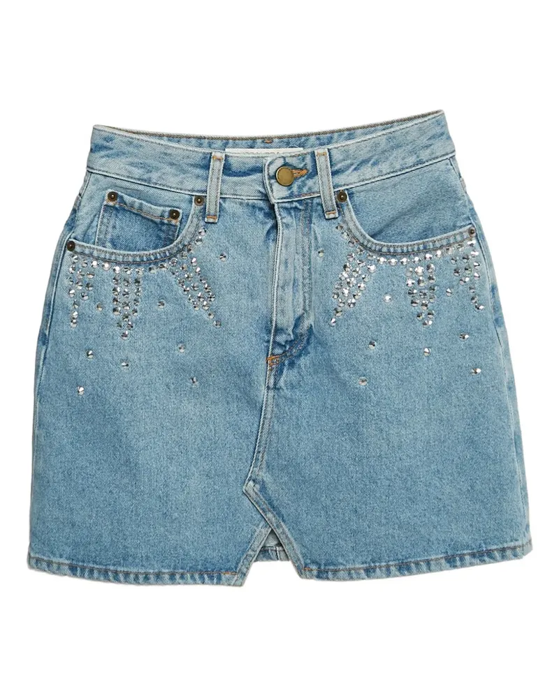 Alessandra Rich Pre-owned Jeansrock mit Kristallen - Blau Blau